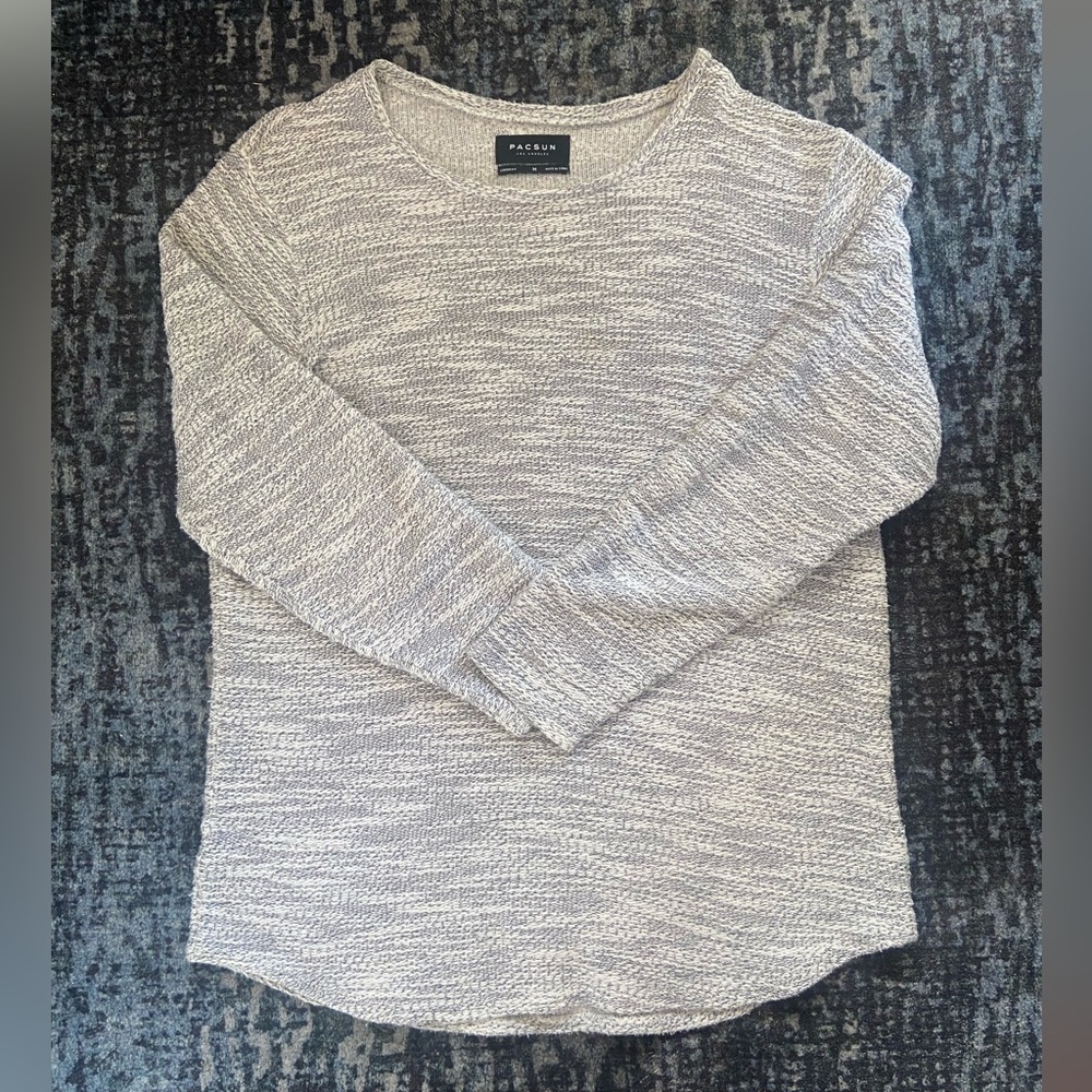PacSun White Gray Longer Fit Sweater